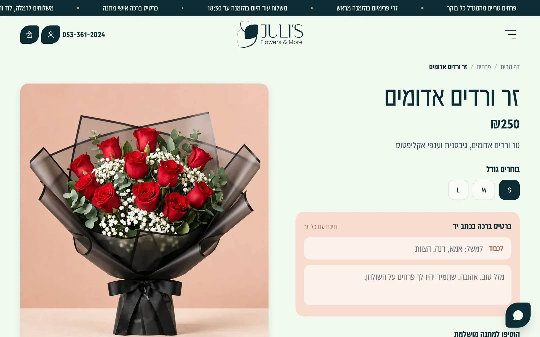עמוד מוצר במחשב