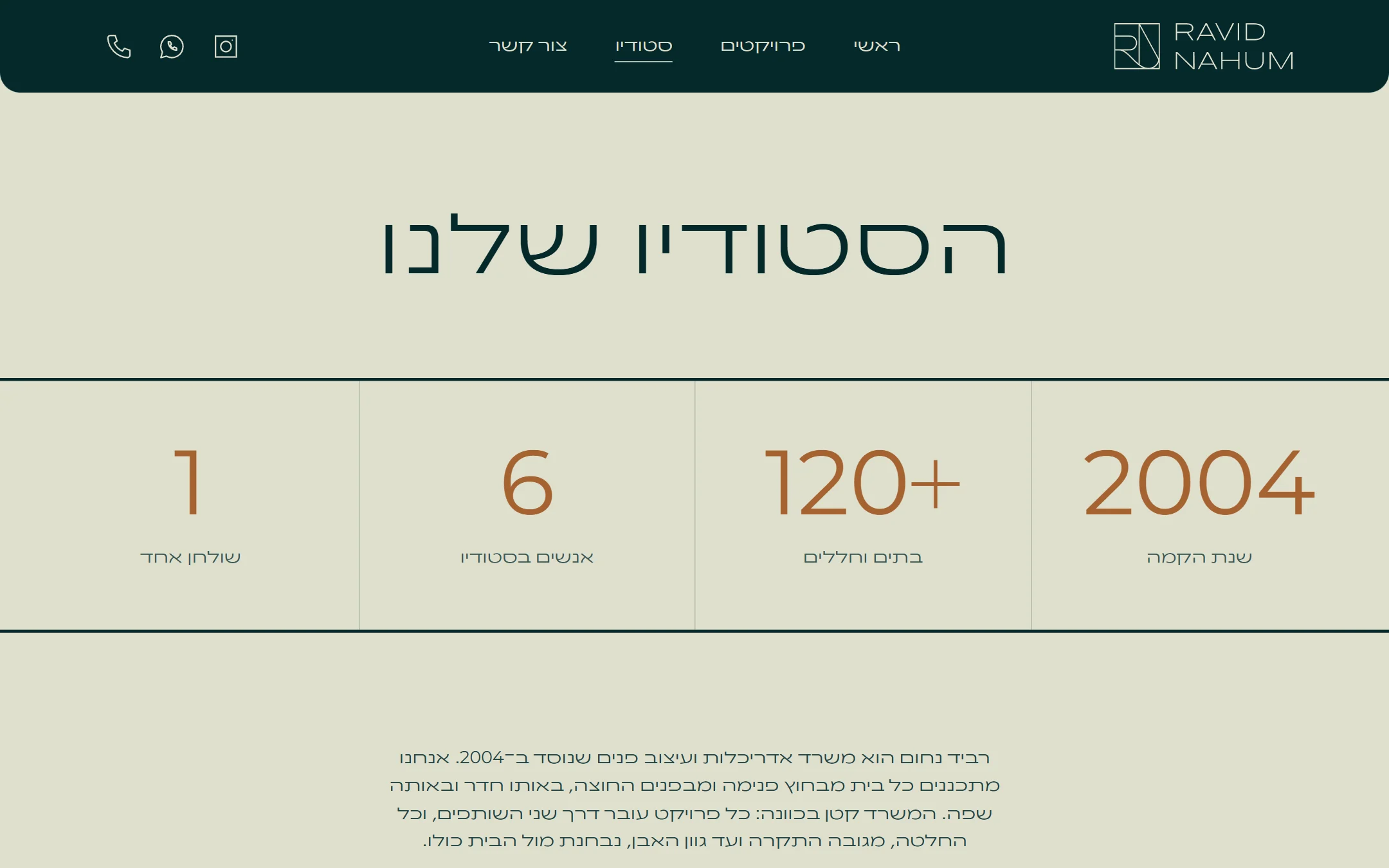 האתר של רביד נחום אדריכלים במחשב